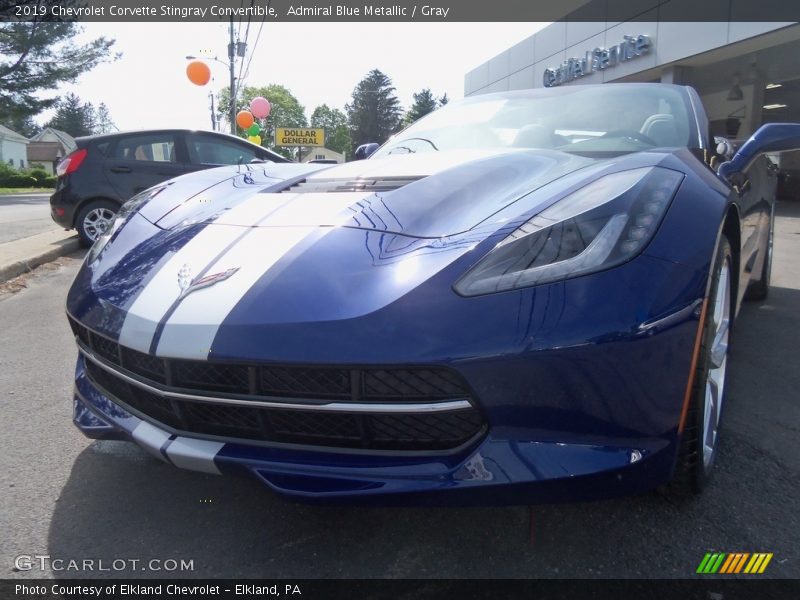 Admiral Blue Metallic / Gray 2019 Chevrolet Corvette Stingray Convertible