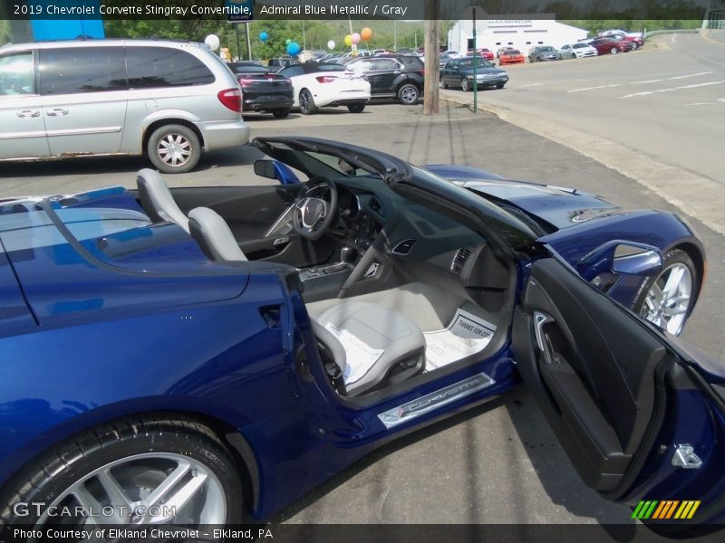 Admiral Blue Metallic / Gray 2019 Chevrolet Corvette Stingray Convertible