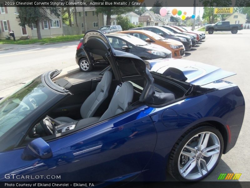 Admiral Blue Metallic / Gray 2019 Chevrolet Corvette Stingray Convertible
