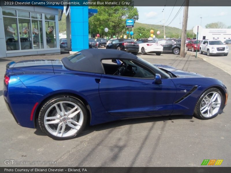 Admiral Blue Metallic / Gray 2019 Chevrolet Corvette Stingray Convertible