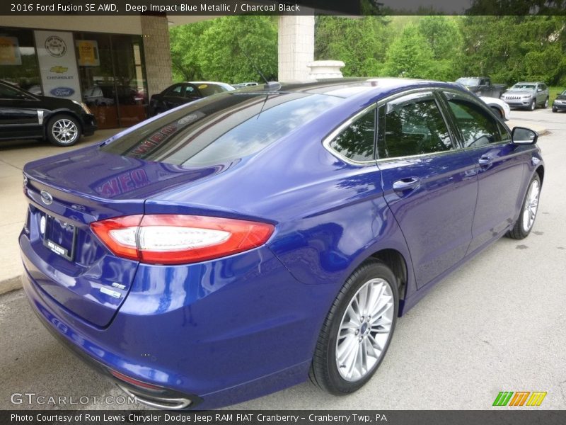 Deep Impact Blue Metallic / Charcoal Black 2016 Ford Fusion SE AWD