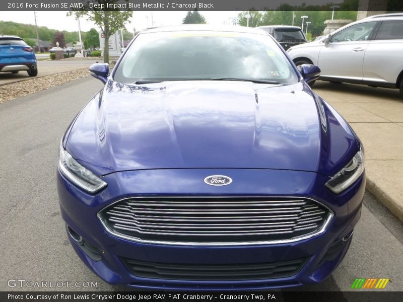 Deep Impact Blue Metallic / Charcoal Black 2016 Ford Fusion SE AWD