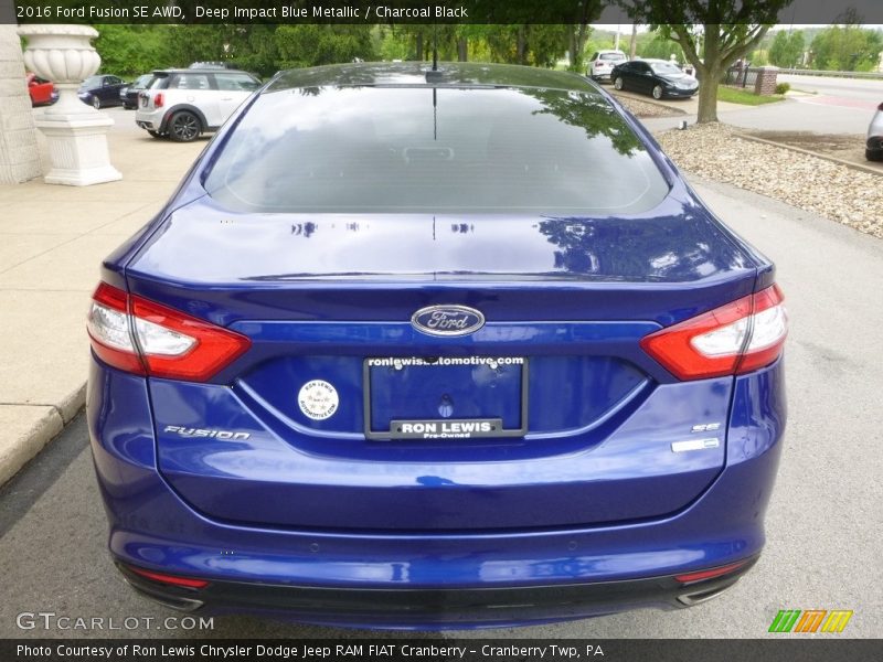 Deep Impact Blue Metallic / Charcoal Black 2016 Ford Fusion SE AWD