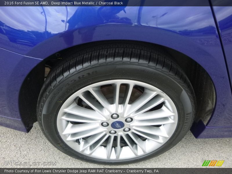 Deep Impact Blue Metallic / Charcoal Black 2016 Ford Fusion SE AWD