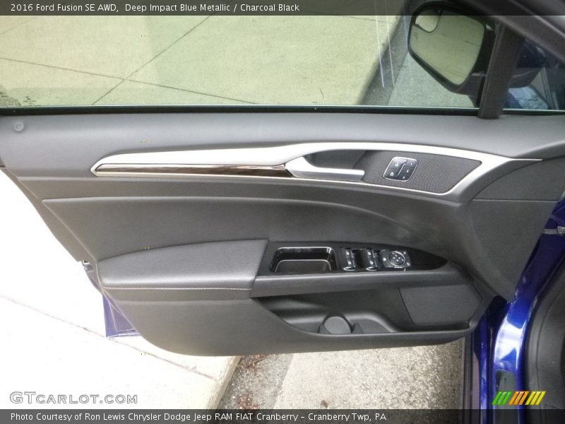 Deep Impact Blue Metallic / Charcoal Black 2016 Ford Fusion SE AWD