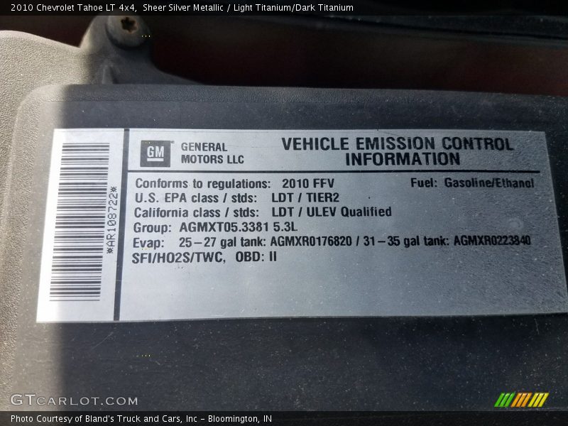 Sheer Silver Metallic / Light Titanium/Dark Titanium 2010 Chevrolet Tahoe LT 4x4