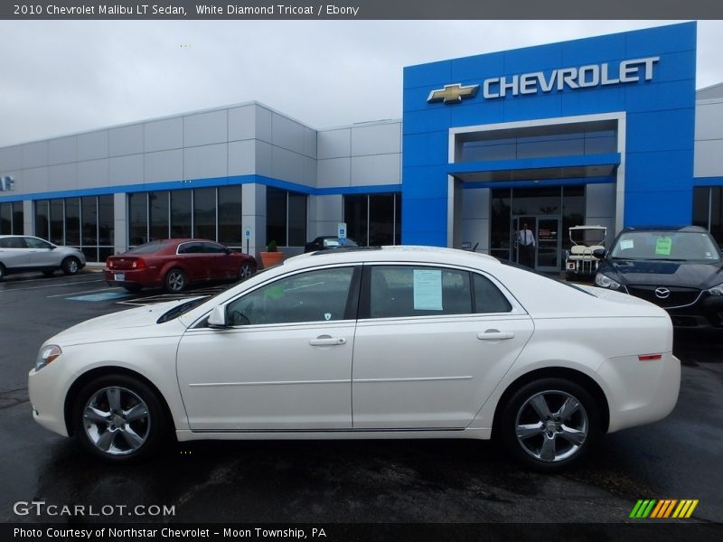 White Diamond Tricoat / Ebony 2010 Chevrolet Malibu LT Sedan