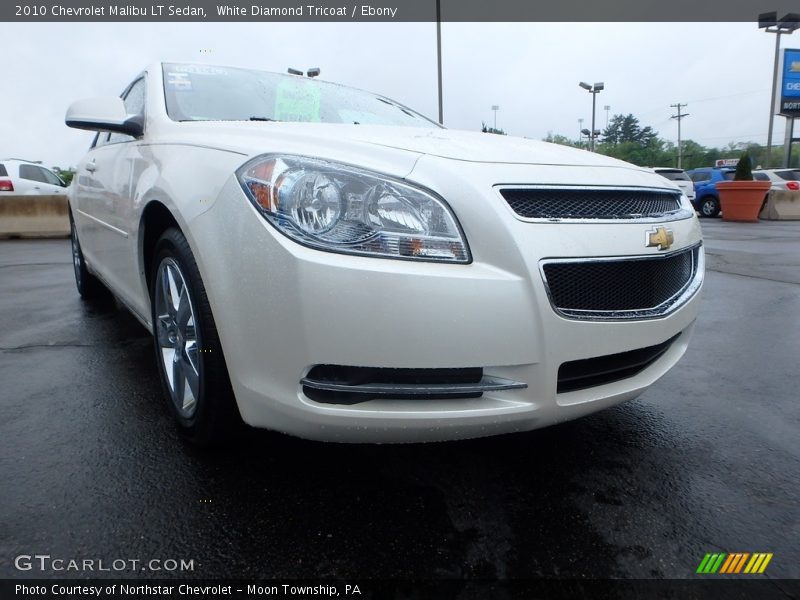 White Diamond Tricoat / Ebony 2010 Chevrolet Malibu LT Sedan