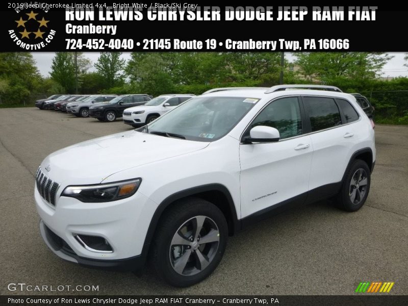 Bright White / Black/Ski Grey 2019 Jeep Cherokee Limited 4x4