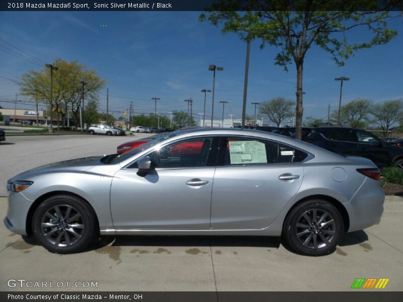 Sonic Silver Metallic / Black 2018 Mazda Mazda6 Sport