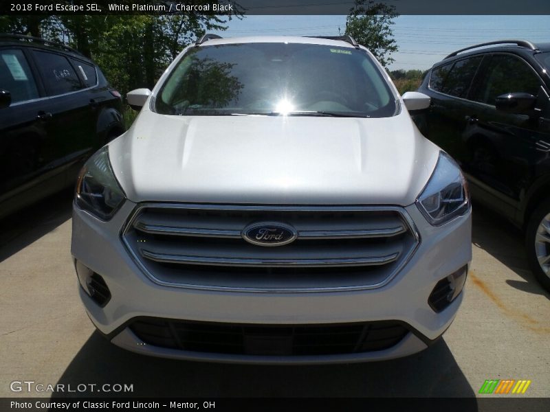 White Platinum / Charcoal Black 2018 Ford Escape SEL