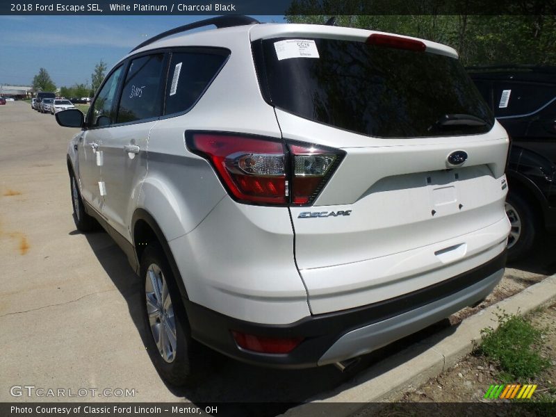 White Platinum / Charcoal Black 2018 Ford Escape SEL