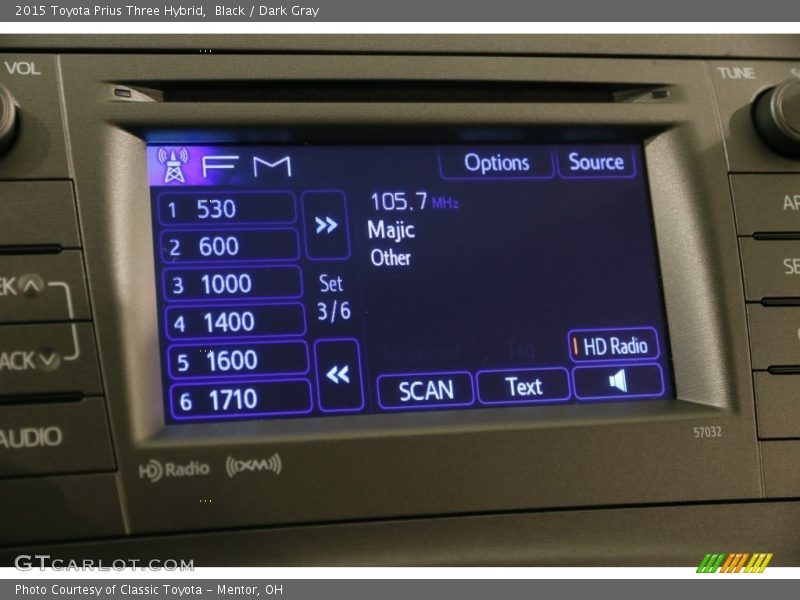 Black / Dark Gray 2015 Toyota Prius Three Hybrid