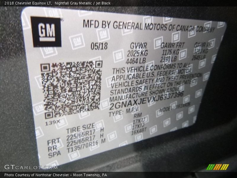 Nightfall Gray Metallic / Jet Black 2018 Chevrolet Equinox LT
