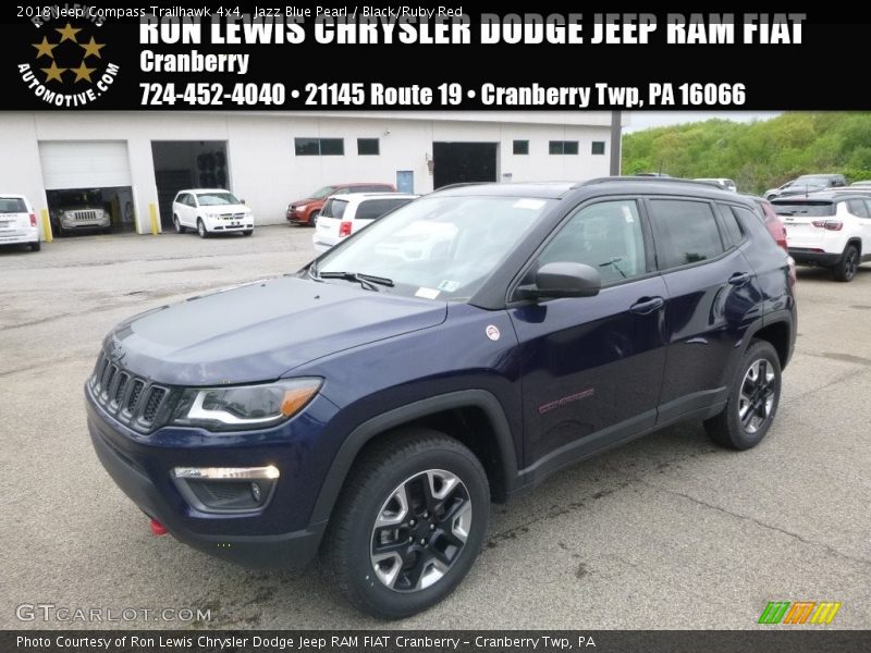 Jazz Blue Pearl / Black/Ruby Red 2018 Jeep Compass Trailhawk 4x4
