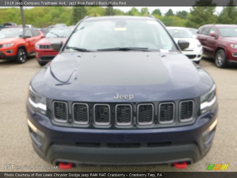 Jazz Blue Pearl / Black/Ruby Red 2018 Jeep Compass Trailhawk 4x4