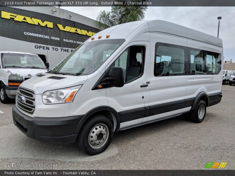 Oxford White / Charcoal Black 2018 Ford Transit Passenger Wagon XLT 350 HR Long