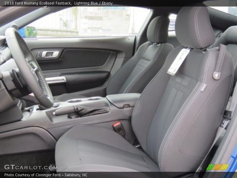 Lightning Blue / Ebony 2018 Ford Mustang EcoBoost Fastback