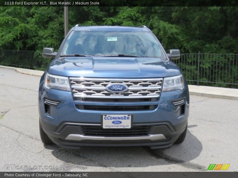 Blue Metallic / Medium Stone 2018 Ford Explorer XLT