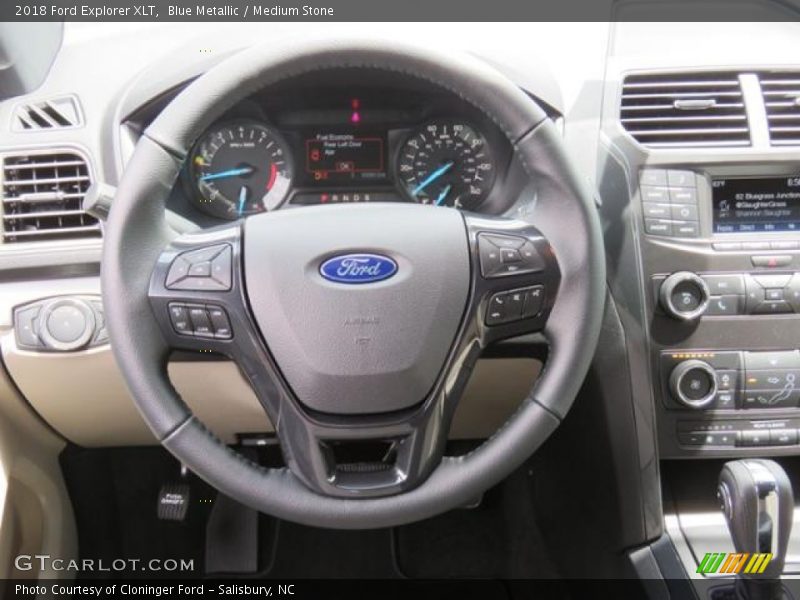 Blue Metallic / Medium Stone 2018 Ford Explorer XLT