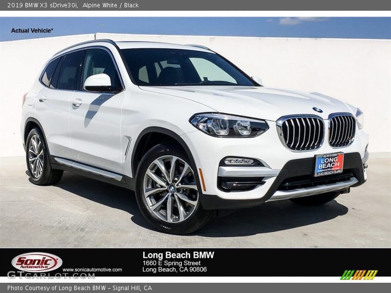 Alpine White / Black 2019 BMW X3 sDrive30i