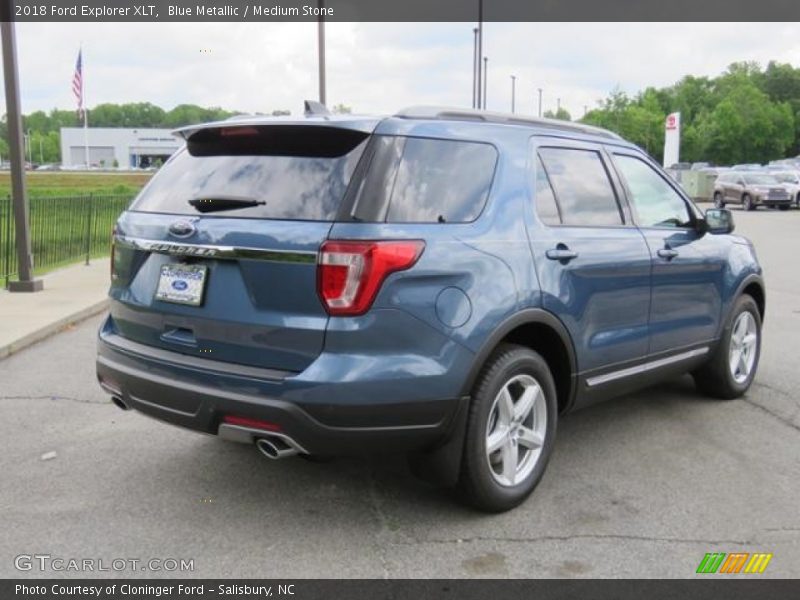 Blue Metallic / Medium Stone 2018 Ford Explorer XLT