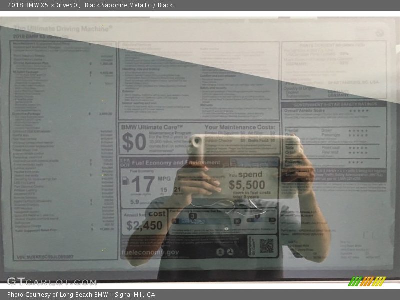 Black Sapphire Metallic / Black 2018 BMW X5 xDrive50i