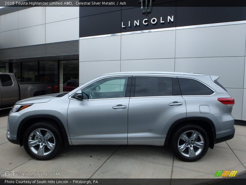 Celestial Silver Metallic / Ash 2018 Toyota Highlander Limited AWD