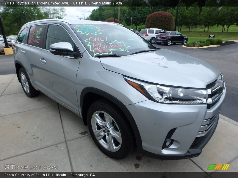 Celestial Silver Metallic / Ash 2018 Toyota Highlander Limited AWD