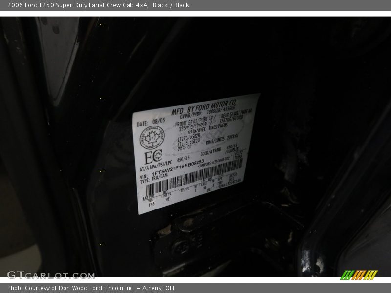 Black / Black 2006 Ford F250 Super Duty Lariat Crew Cab 4x4