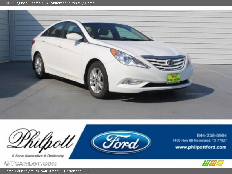 Shimmering White / Camel 2013 Hyundai Sonata GLS