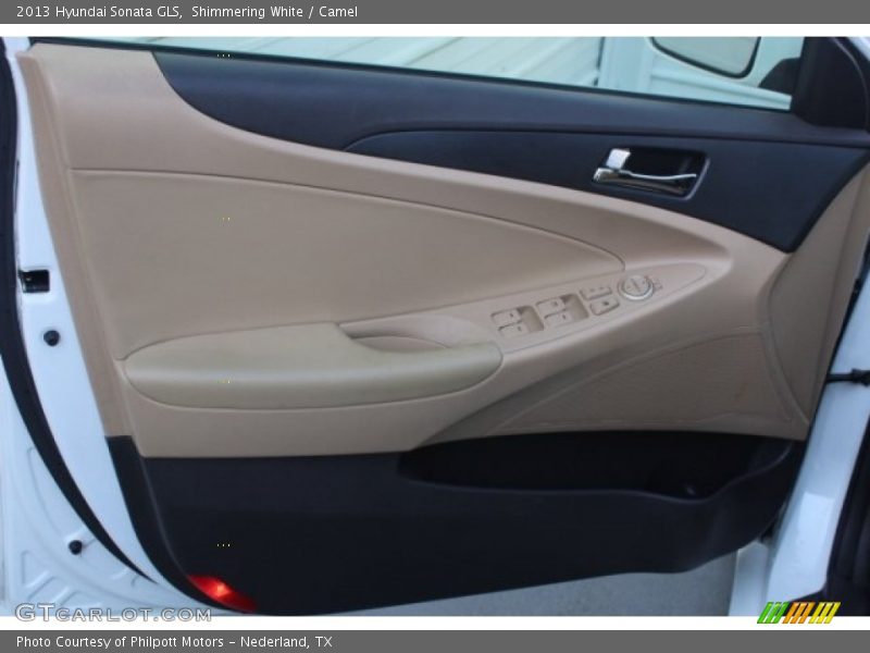 Shimmering White / Camel 2013 Hyundai Sonata GLS