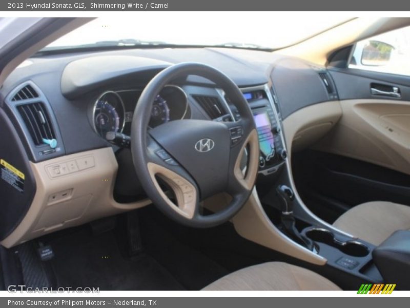 Shimmering White / Camel 2013 Hyundai Sonata GLS