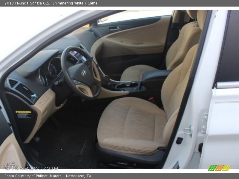 Shimmering White / Camel 2013 Hyundai Sonata GLS