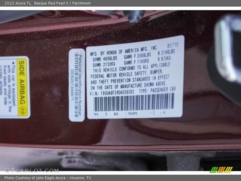 Basque Red Pearl II / Parchment 2013 Acura TL