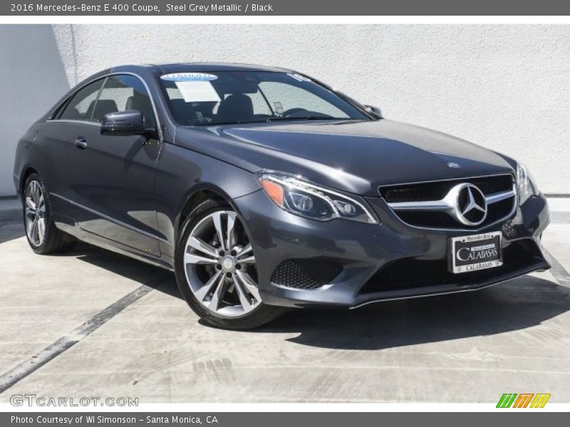 Steel Grey Metallic / Black 2016 Mercedes-Benz E 400 Coupe