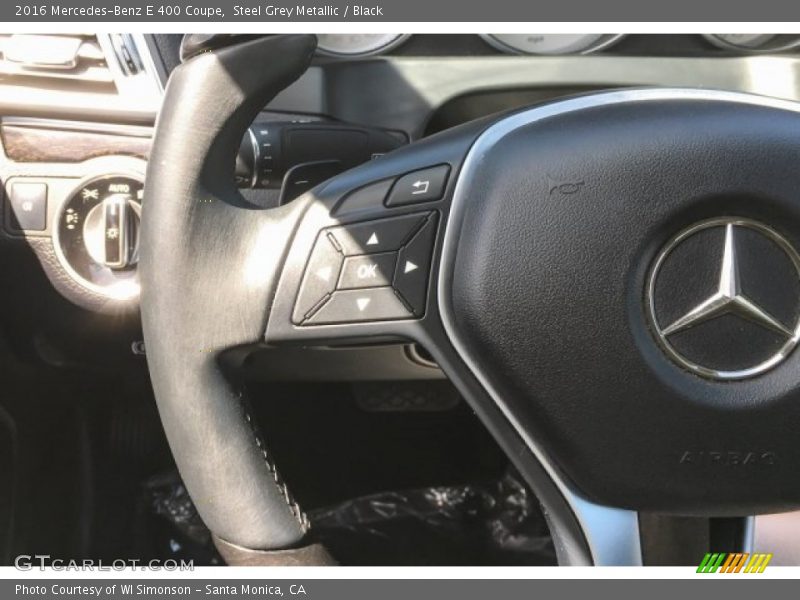 Steel Grey Metallic / Black 2016 Mercedes-Benz E 400 Coupe