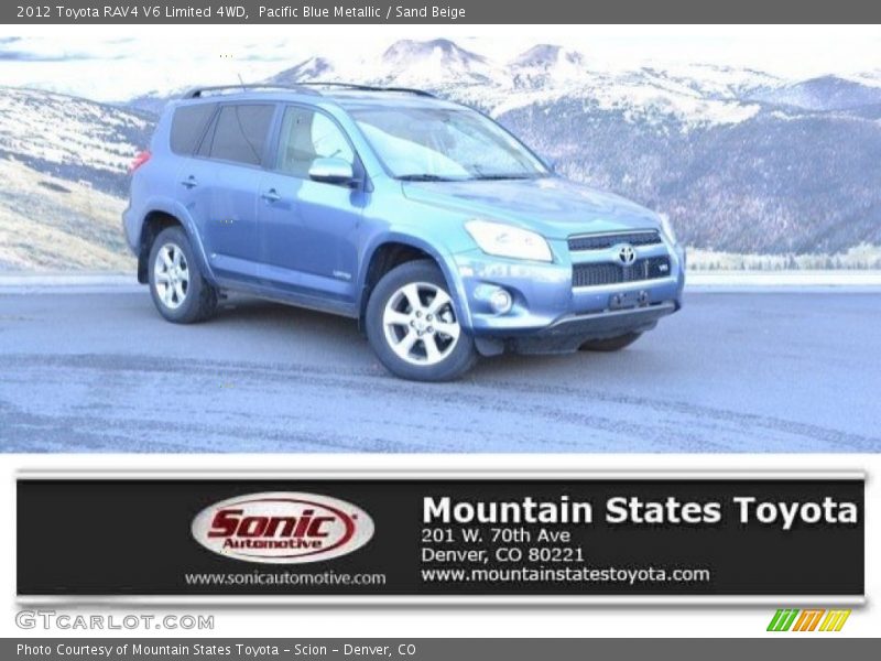 Pacific Blue Metallic / Sand Beige 2012 Toyota RAV4 V6 Limited 4WD