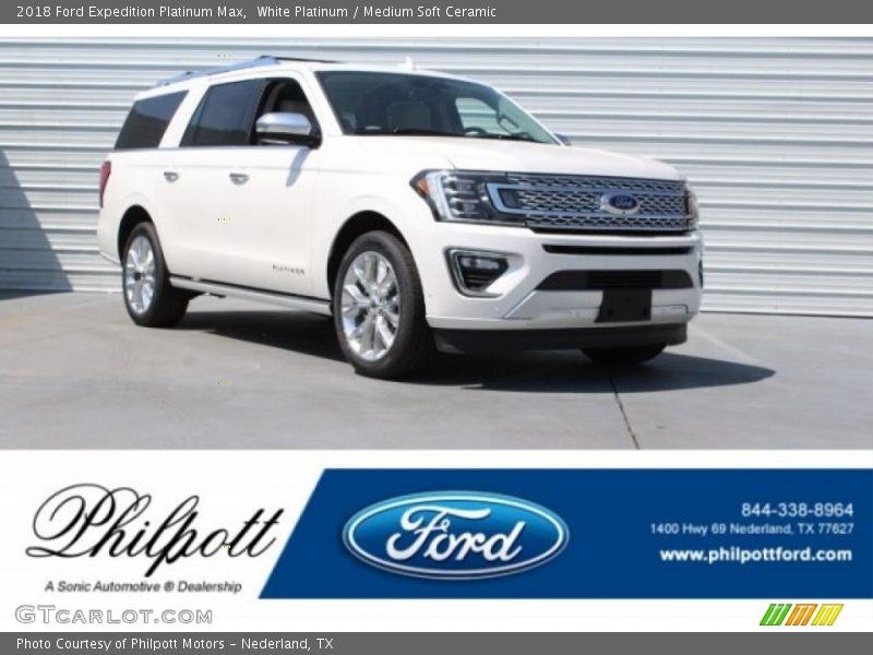 White Platinum / Medium Soft Ceramic 2018 Ford Expedition Platinum Max