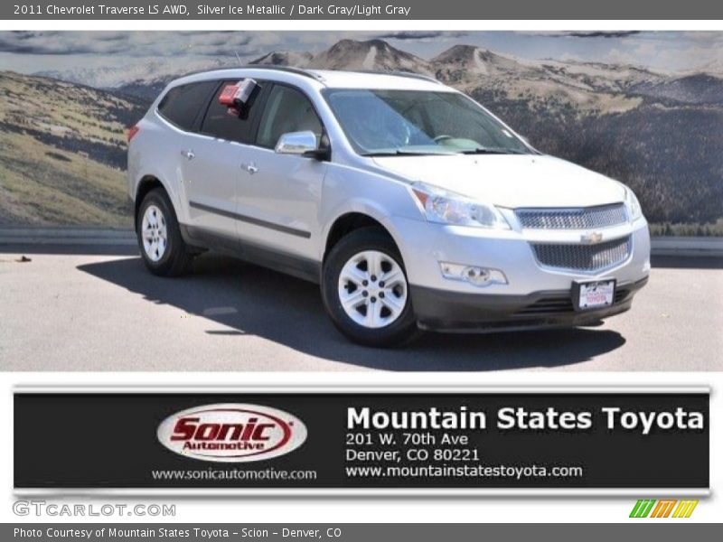 Silver Ice Metallic / Dark Gray/Light Gray 2011 Chevrolet Traverse LS AWD