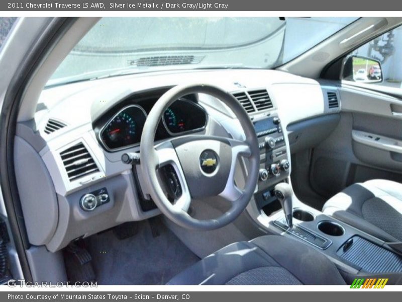 Silver Ice Metallic / Dark Gray/Light Gray 2011 Chevrolet Traverse LS AWD