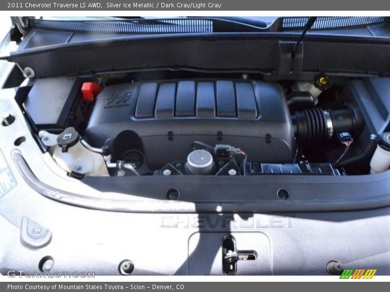 Silver Ice Metallic / Dark Gray/Light Gray 2011 Chevrolet Traverse LS AWD