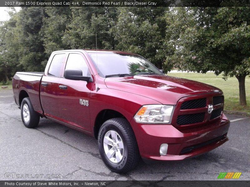Delmonico Red Pearl / Black/Diesel Gray 2017 Ram 1500 Express Quad Cab 4x4