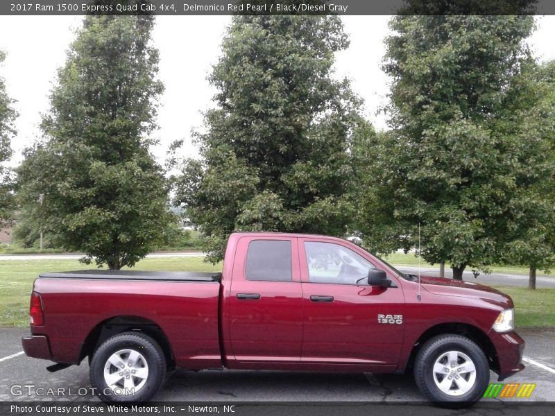 Delmonico Red Pearl / Black/Diesel Gray 2017 Ram 1500 Express Quad Cab 4x4