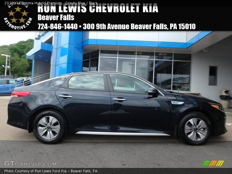 Gravity Blue / Black 2018 Kia Optima Hybrid Premium