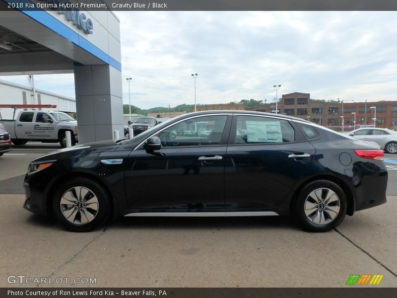Gravity Blue / Black 2018 Kia Optima Hybrid Premium