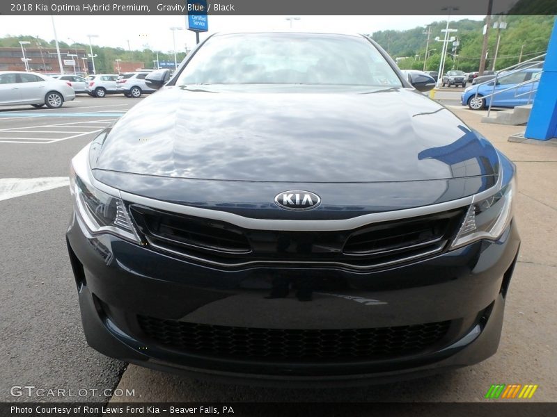 Gravity Blue / Black 2018 Kia Optima Hybrid Premium