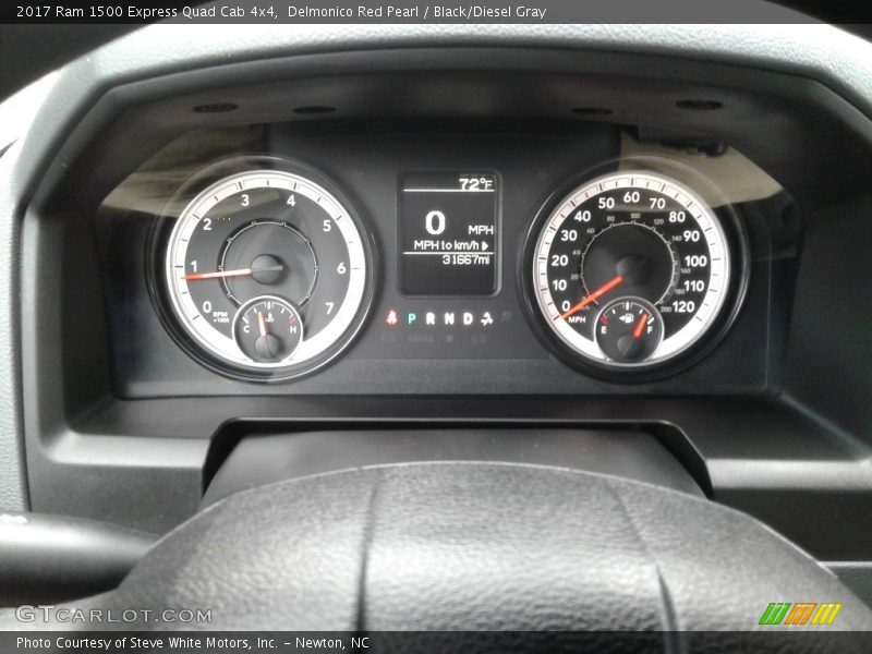 Delmonico Red Pearl / Black/Diesel Gray 2017 Ram 1500 Express Quad Cab 4x4