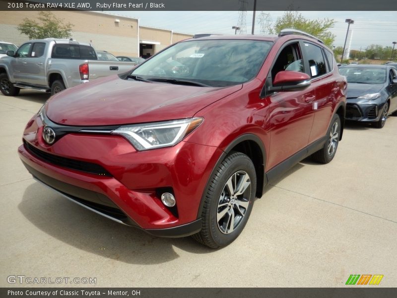 Ruby Flare Pearl / Black 2018 Toyota RAV4 XLE AWD