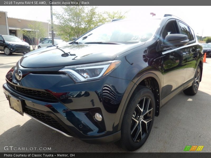 Galactic Aqua Mica / Black 2018 Toyota RAV4 SE AWD